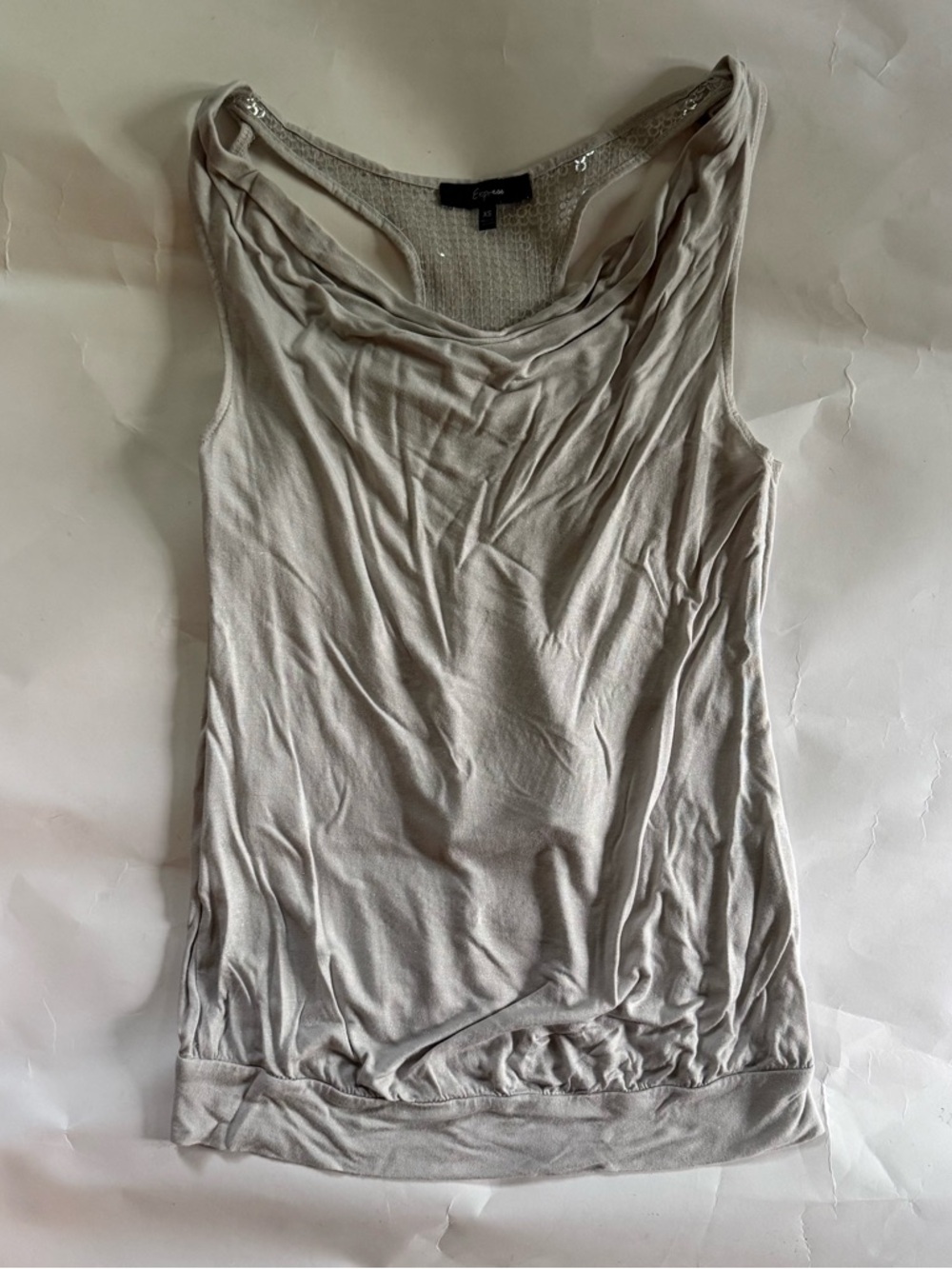 Express Light Gray Cowl Neck Tank Top